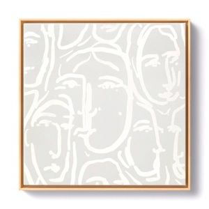 Opalhouse framed wall canvas white abstract faces